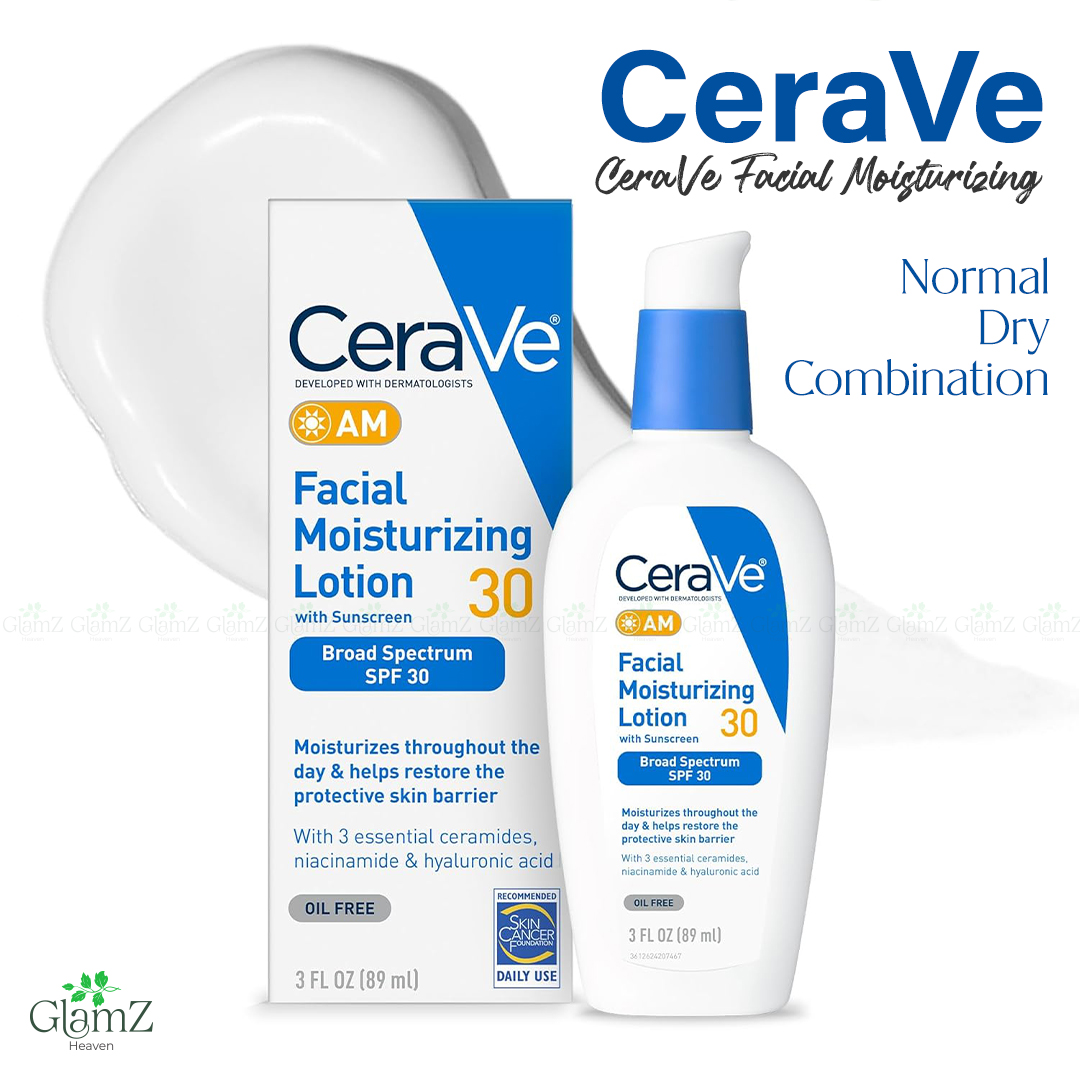 Cerave AM Facial Moisturising Lotion SPF 30 with Sunscreen for Normal to Dry Skin 89ml