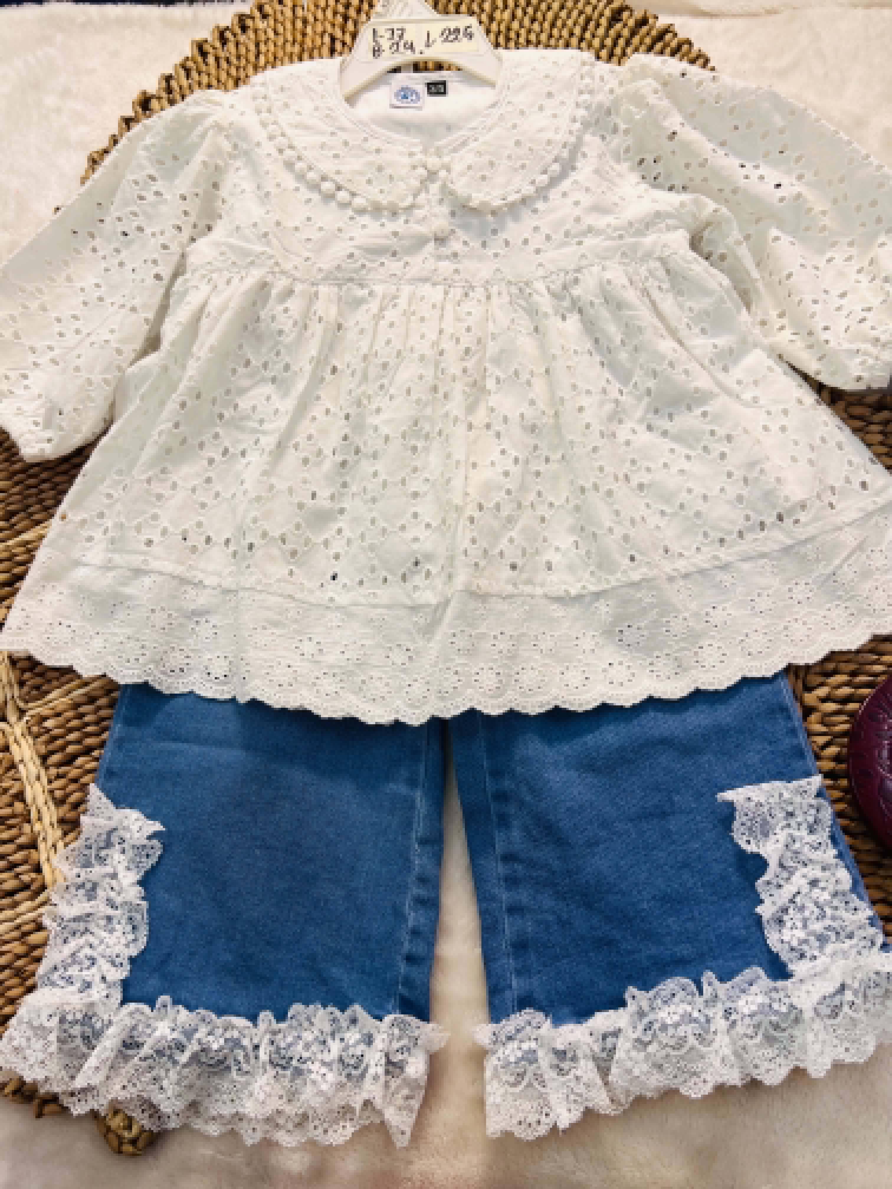 White Chickenkari Tops Set(TP0021)
